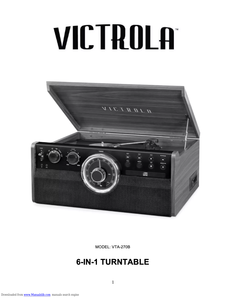 Page 1 de la notice Manuel utilisateur Victrola VTA-270