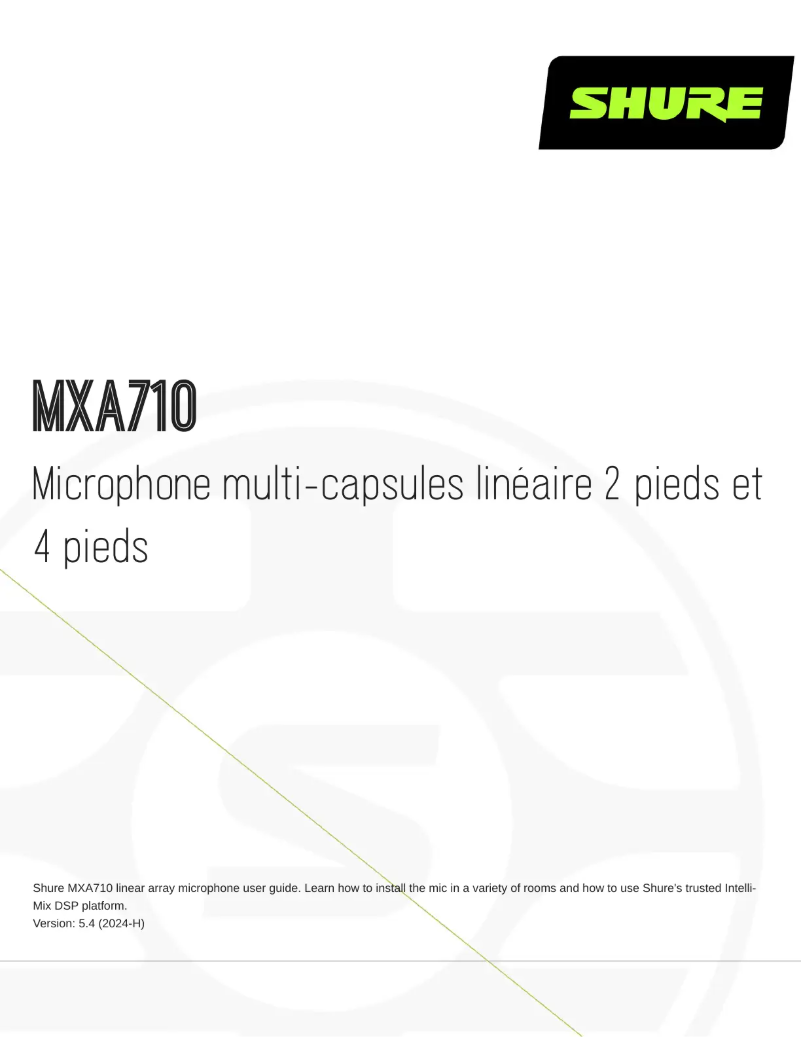Image de la première page du manuel de l'appareil MXA710