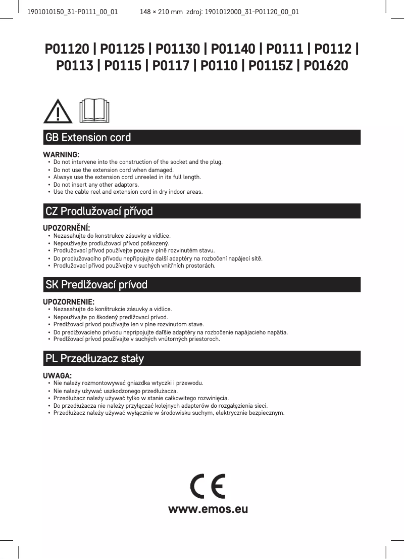Page 1 de la notice Manuel utilisateur Emos P0111