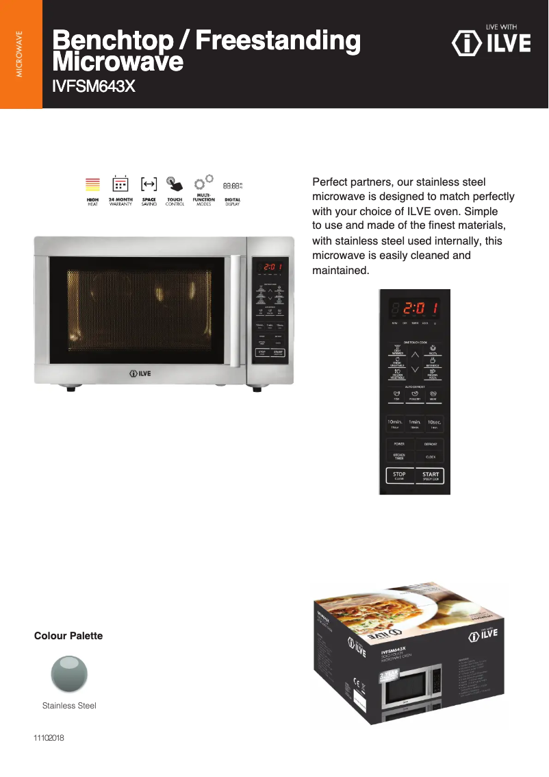 Page n°1 - Fiche technique Ilve IVFSM643X