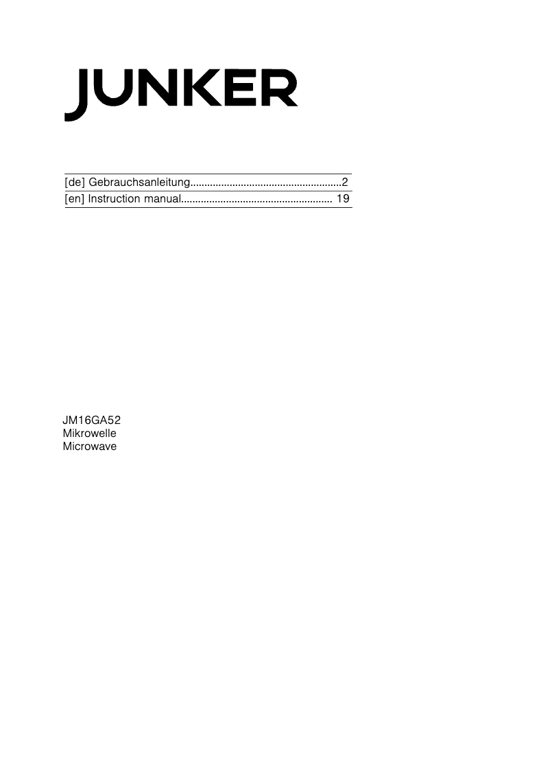 Image de la première page du manuel de l'appareil JM16GA5