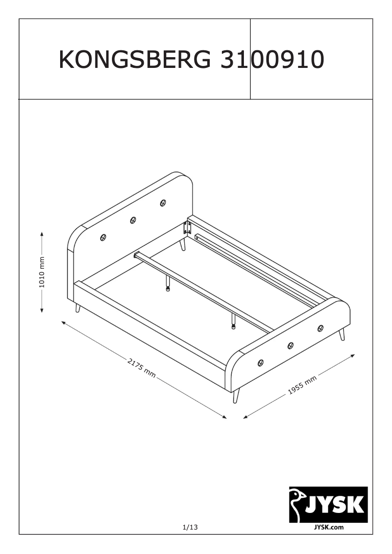 Página 1 del manual Manual de usuario JYSK Kongsberg (180x200)