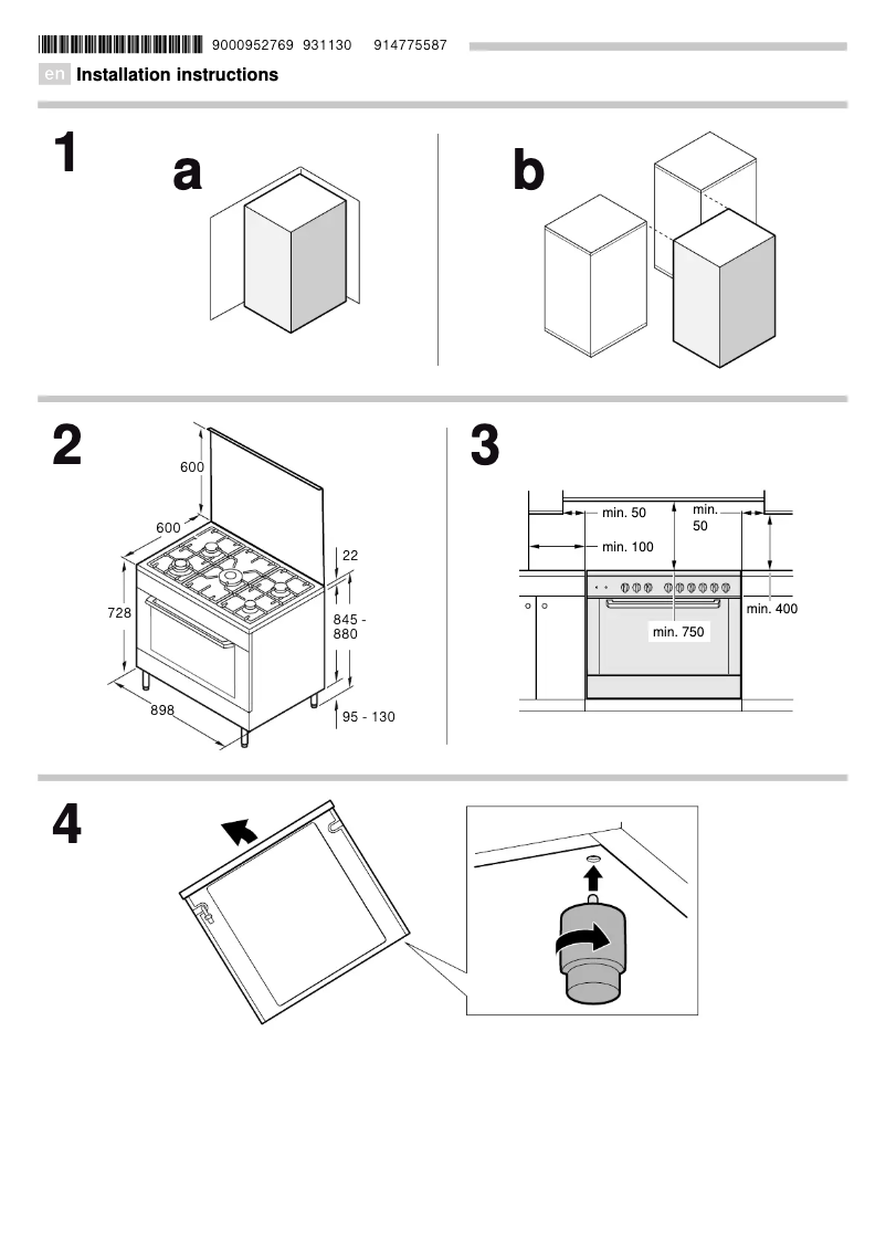 Page 1 de la notice Guide d'installation Siemens HG73G8155M