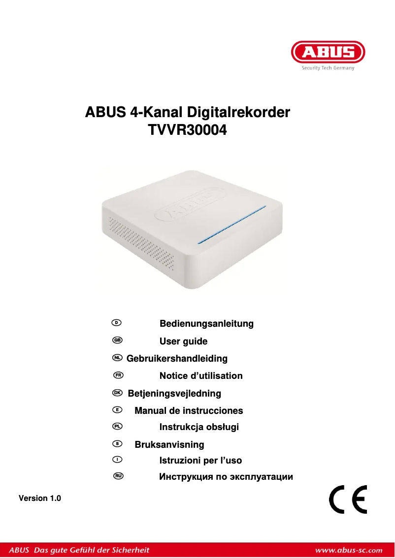 Page n°1 - Manuel utilisateur Abus TVVR30004
