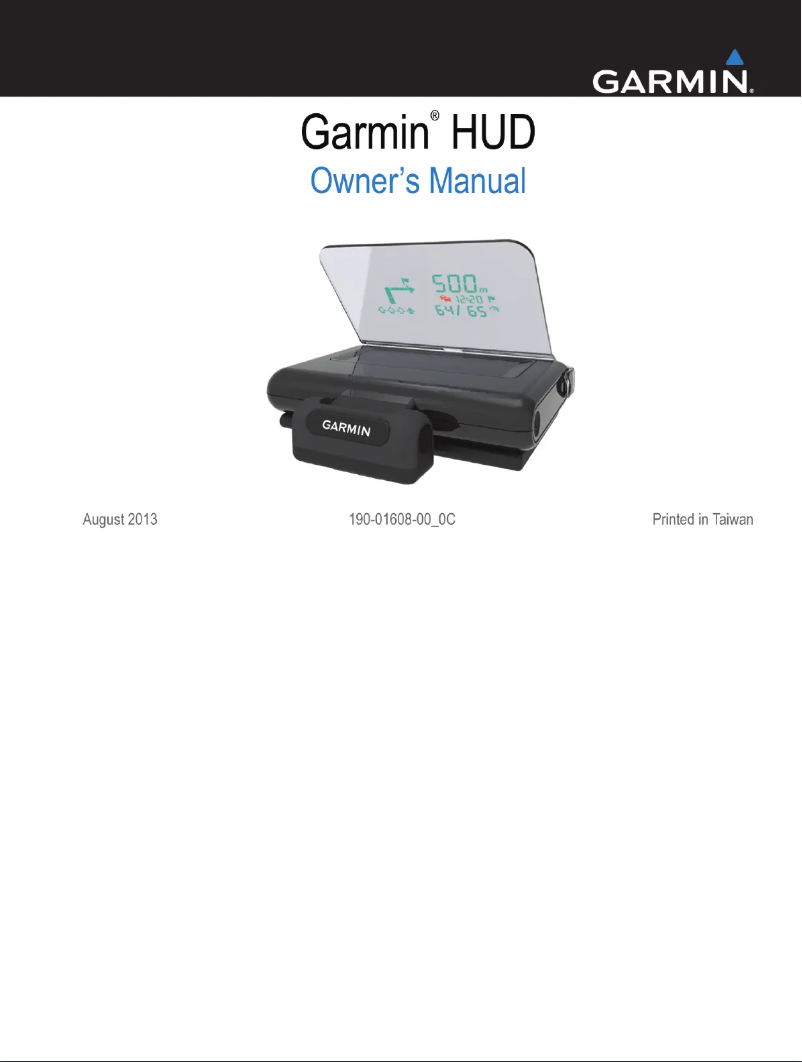 Page 1 de la notice Manuel utilisateur Garmin HUD