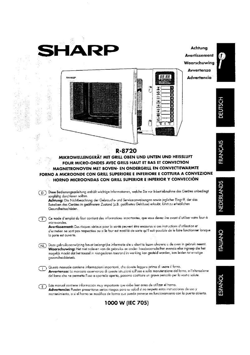 Page n°1 - Manuel utilisateur Sharp R-8720