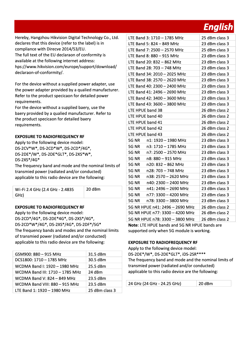 Page 1 de la notice Guide de démarrage rapide Hikvision DS-2CD2121G1-IDW1