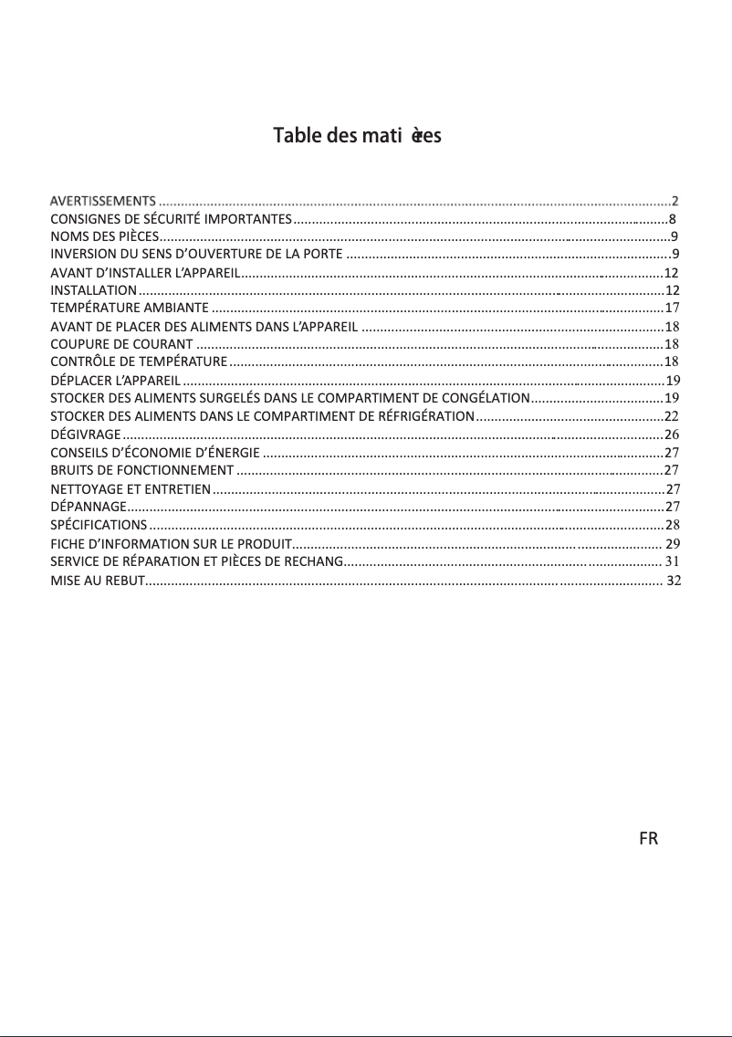 Page 1 de la notice Manuel utilisateur Proline PRI122-F-4F