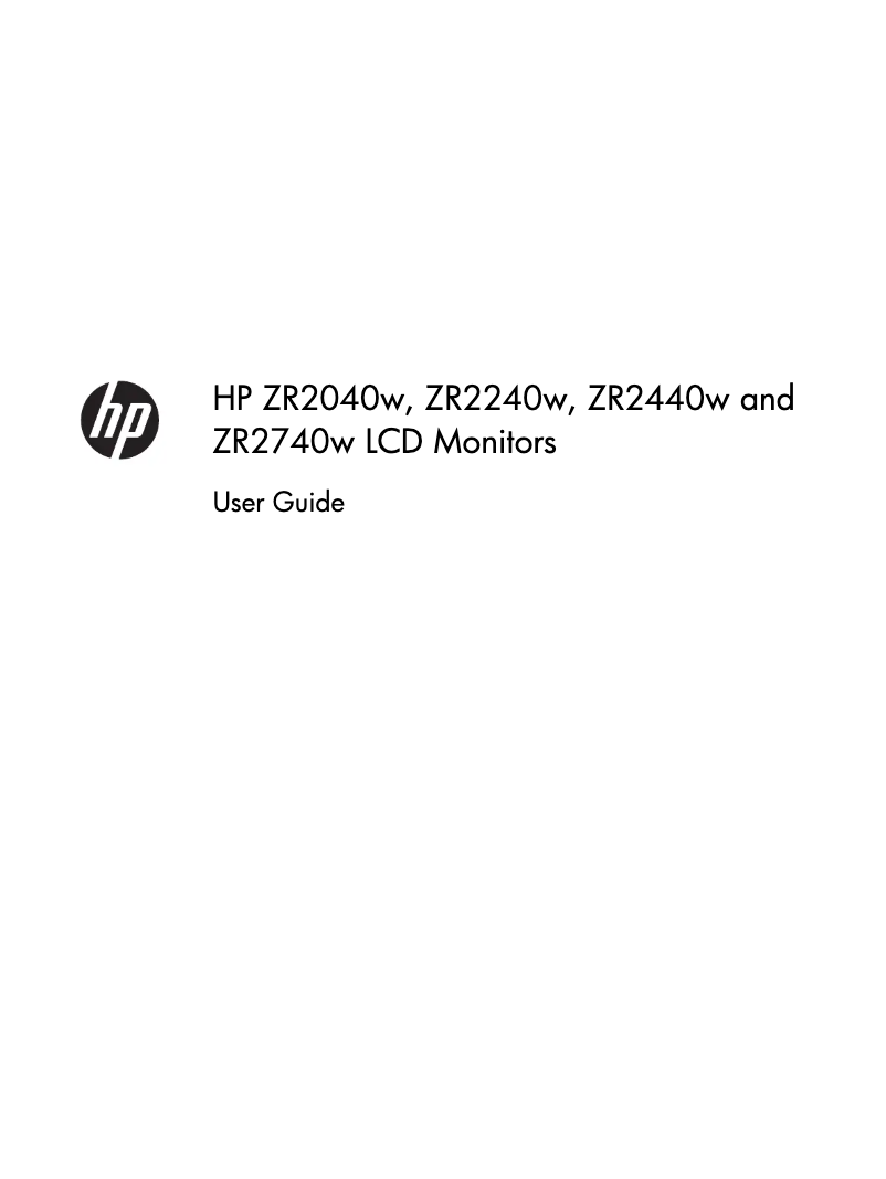 Página 1 del manual Manual de usuario HP ZR2440w