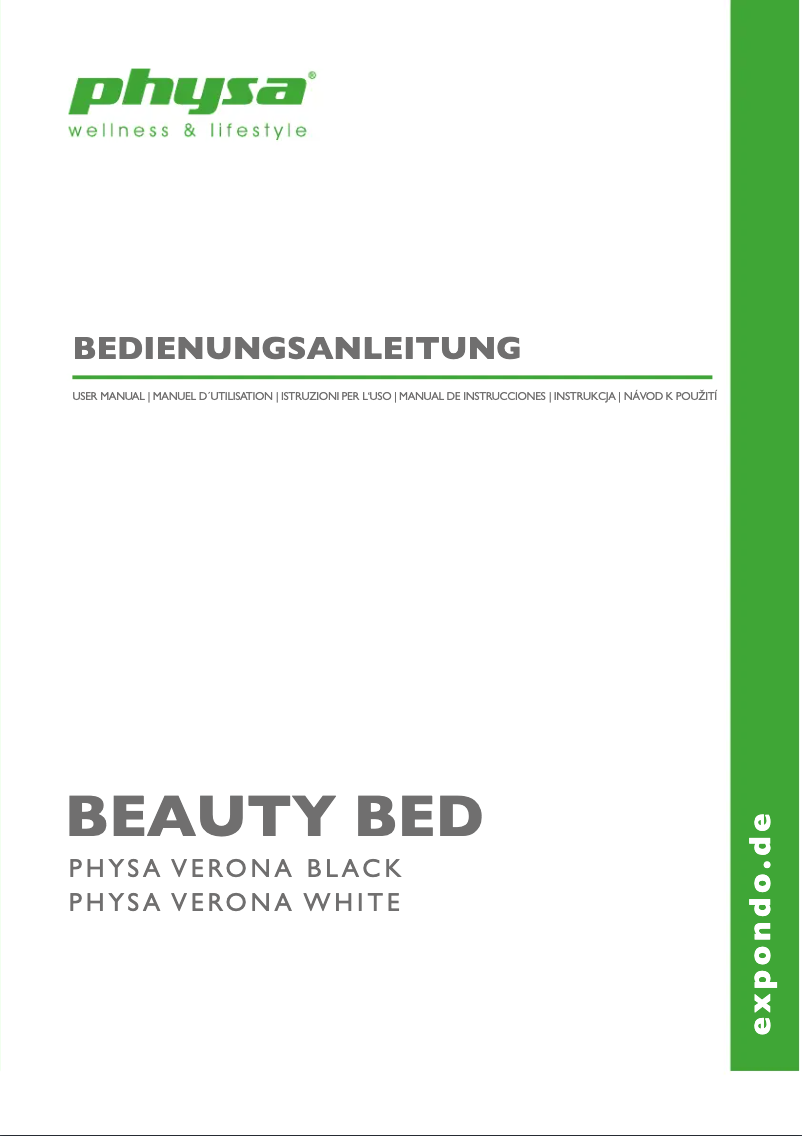 Page n°1 - Manuel utilisateur Physa Verona