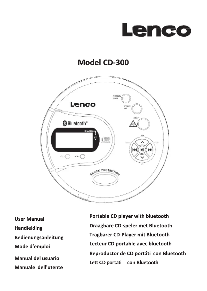 Page 1 de la notice Manuel utilisateur Lenco CD-300