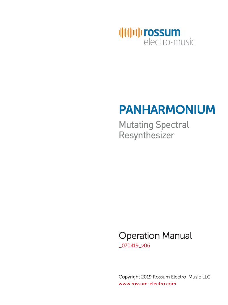 Image de la première page du manuel de l'appareil Panharmonium