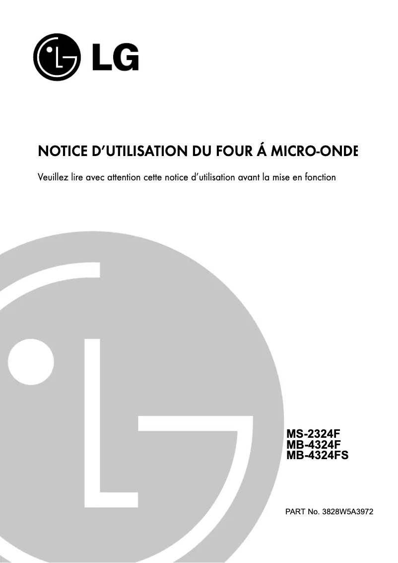 Image de la première page du manuel de l'appareil MB-4324B