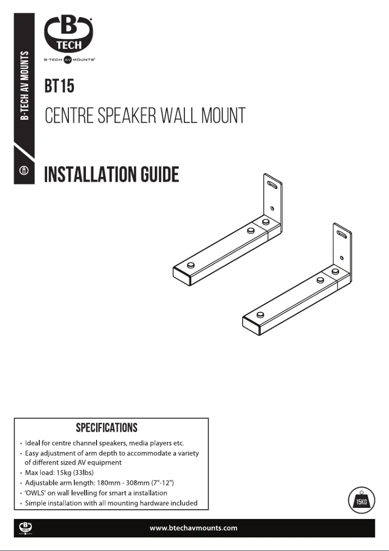 Page 1 de la notice Guide d'installation B-Tech BT15