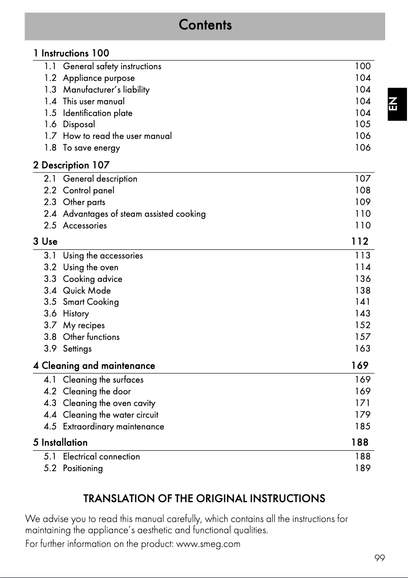 Page 1 de la notice Brochure Smeg SFP6303SPX