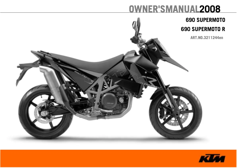 Image de la première page du manuel de l'appareil 690 Supermoto R (2008)