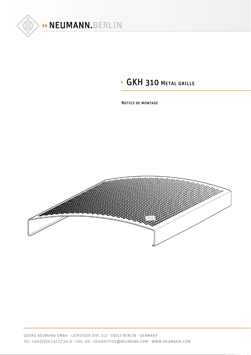Page n°1 - Manuel utilisateur Neumann GKH 310