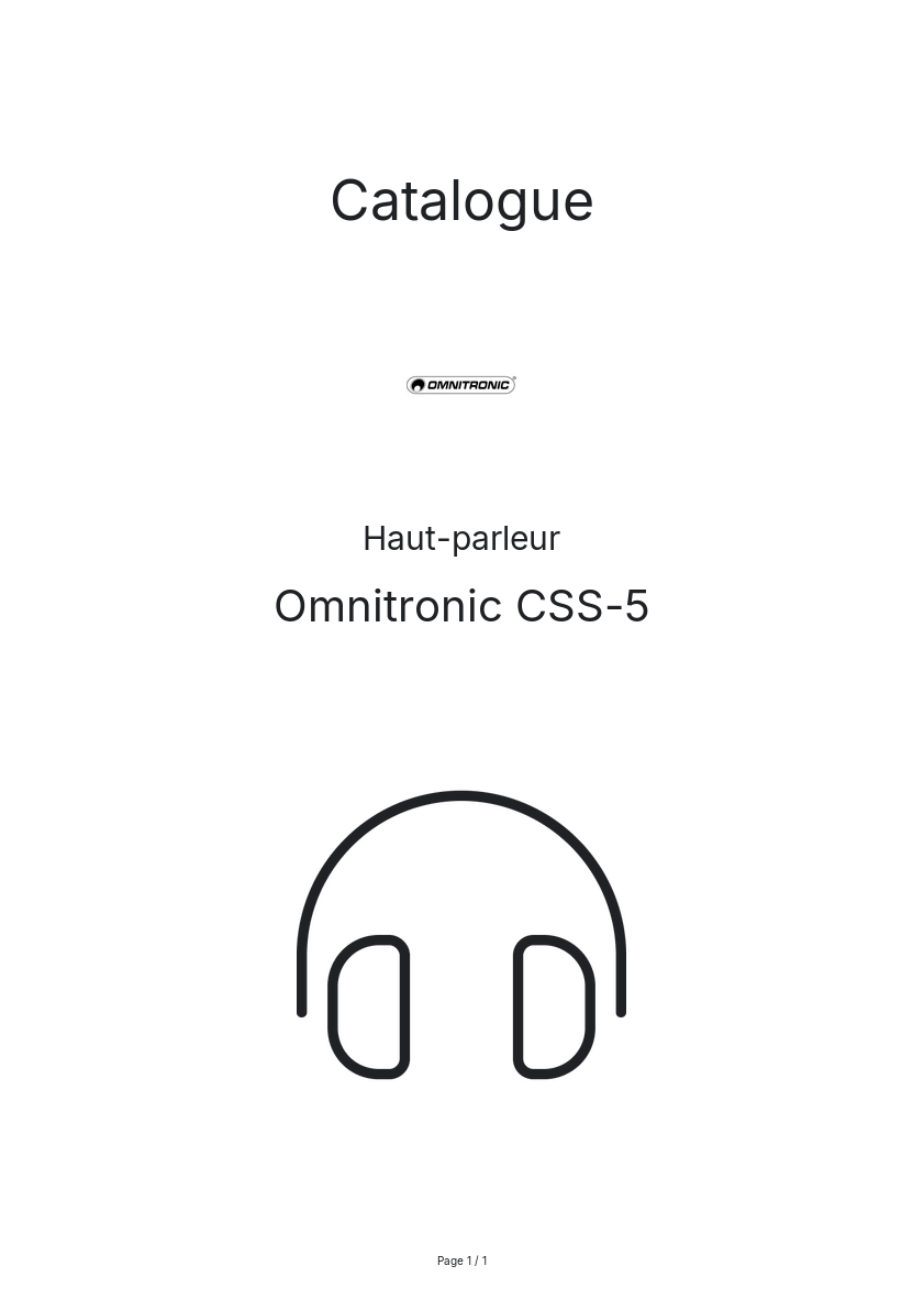 Page n°1 - Catalogue Omnitronic CSS-5