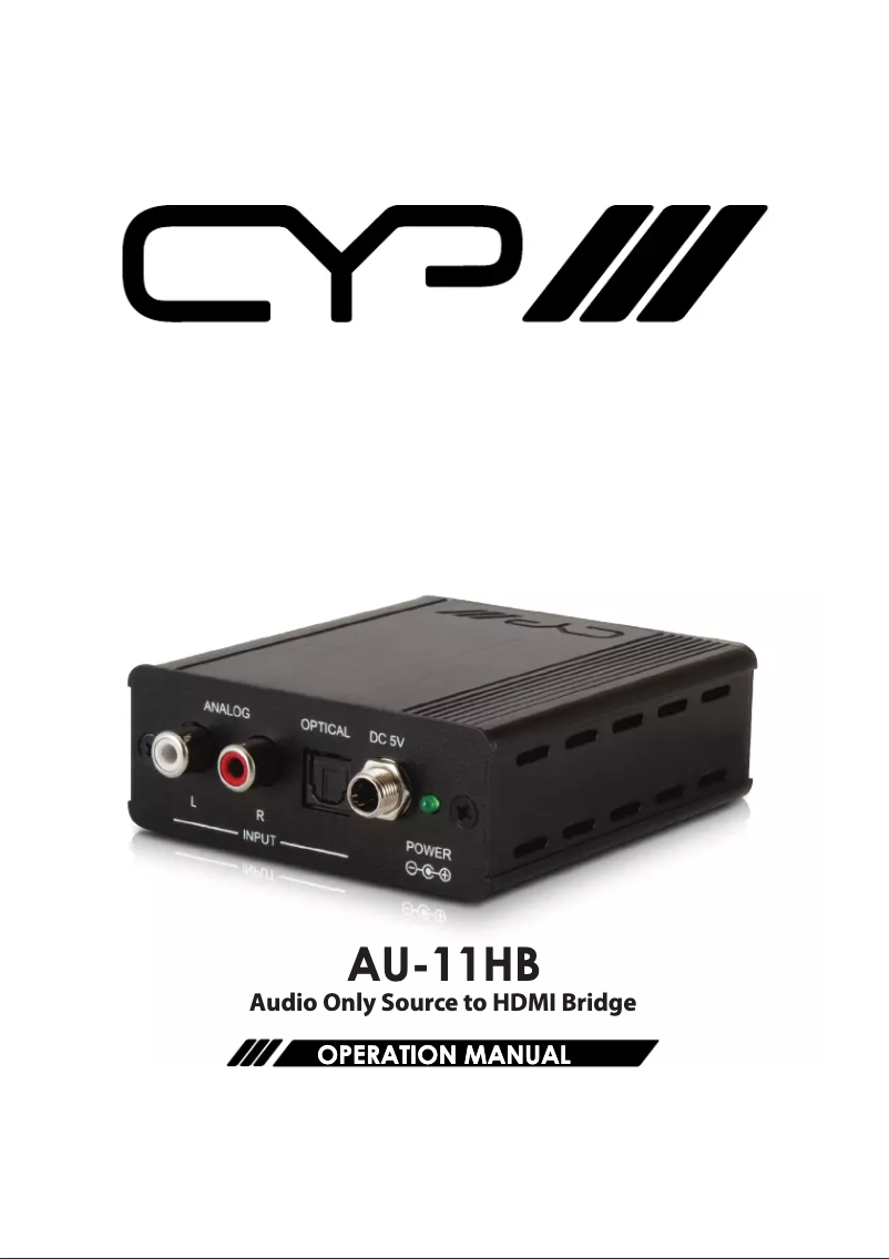 Page n°1 - Manuel utilisateur CYP AU-11HB