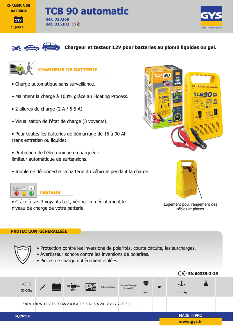 Image de la première page du manuel de l'appareil TCB 90