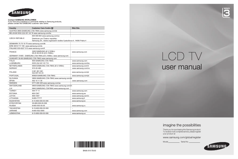 Page n°1 - Manuel utilisateur Samsung LE40A336J1C