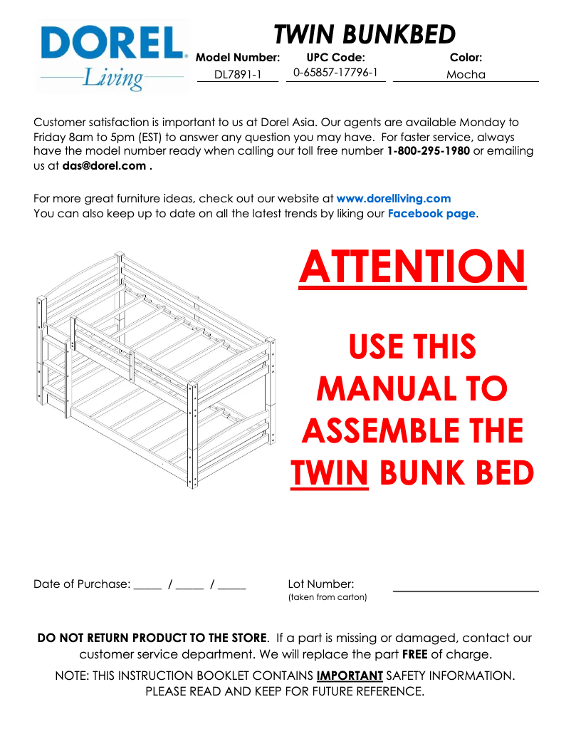 Image de la première page du manuel de l'appareil DL7891
