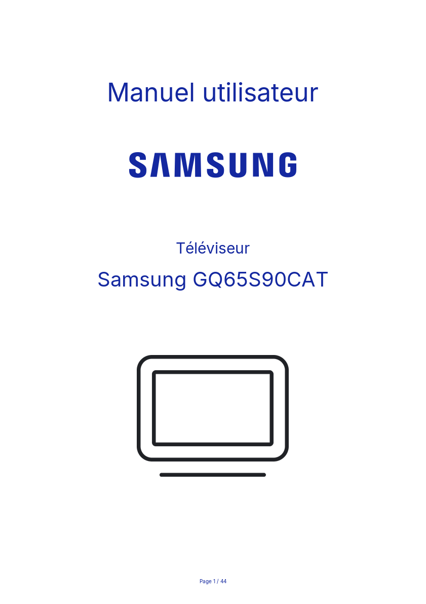 Page n°1 - Manuel utilisateur Samsung GQ65S90CAT