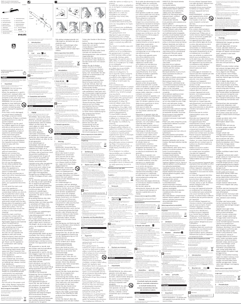 Página 1 del manual Manual de usuario Philips StyleCare Essential BHB862