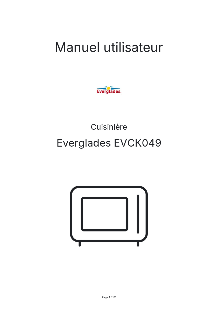 Page n°1 - Manuel utilisateur Everglades EVCK049