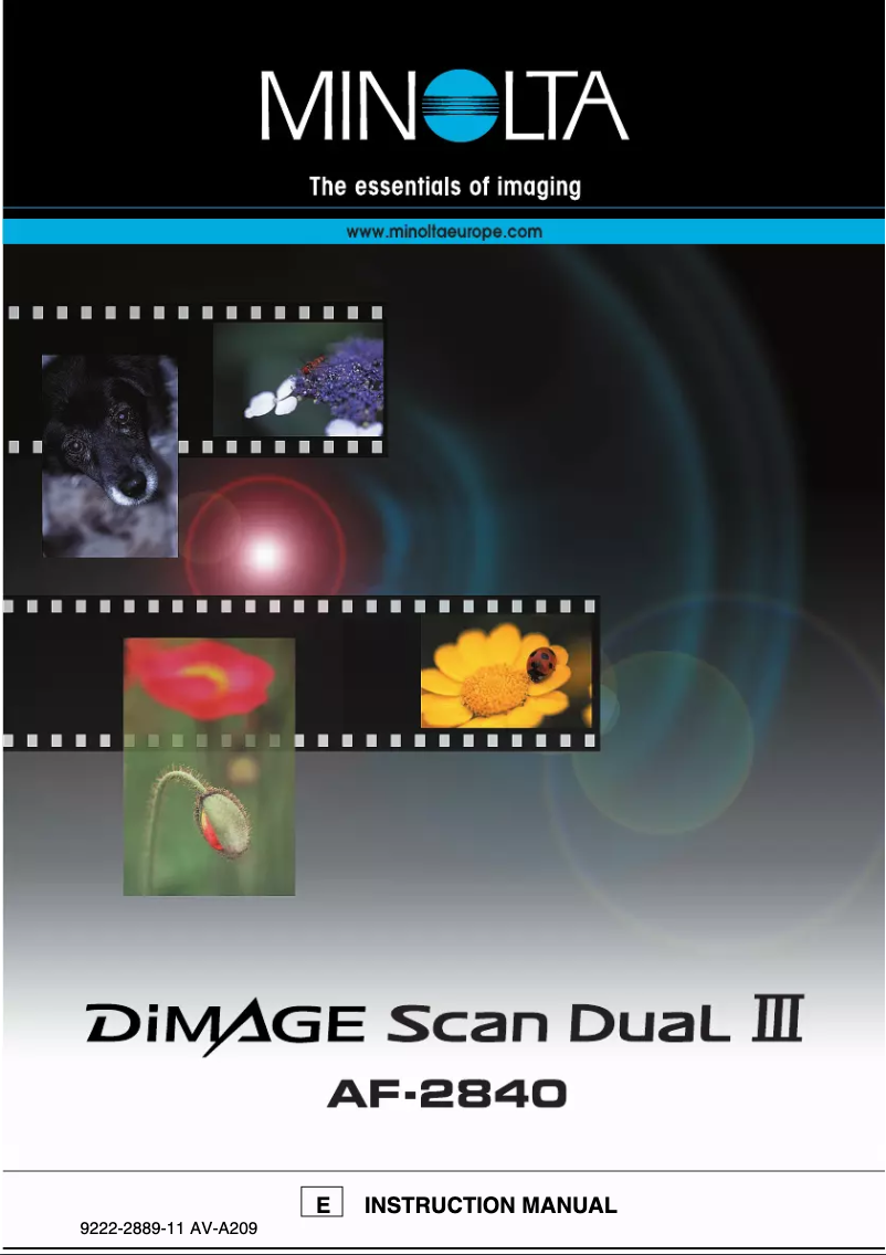 Page n°1 - Manuel utilisateur Konica Minolta DiMAGE Scan Dual III AF2840