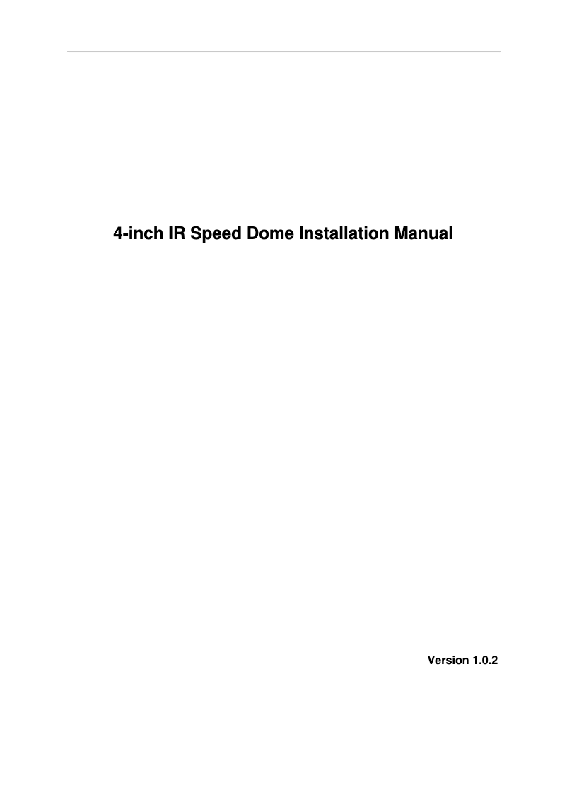 Page n°1 - Manuel utilisateur Dahua Technology Lite SD49225I-HC-S3