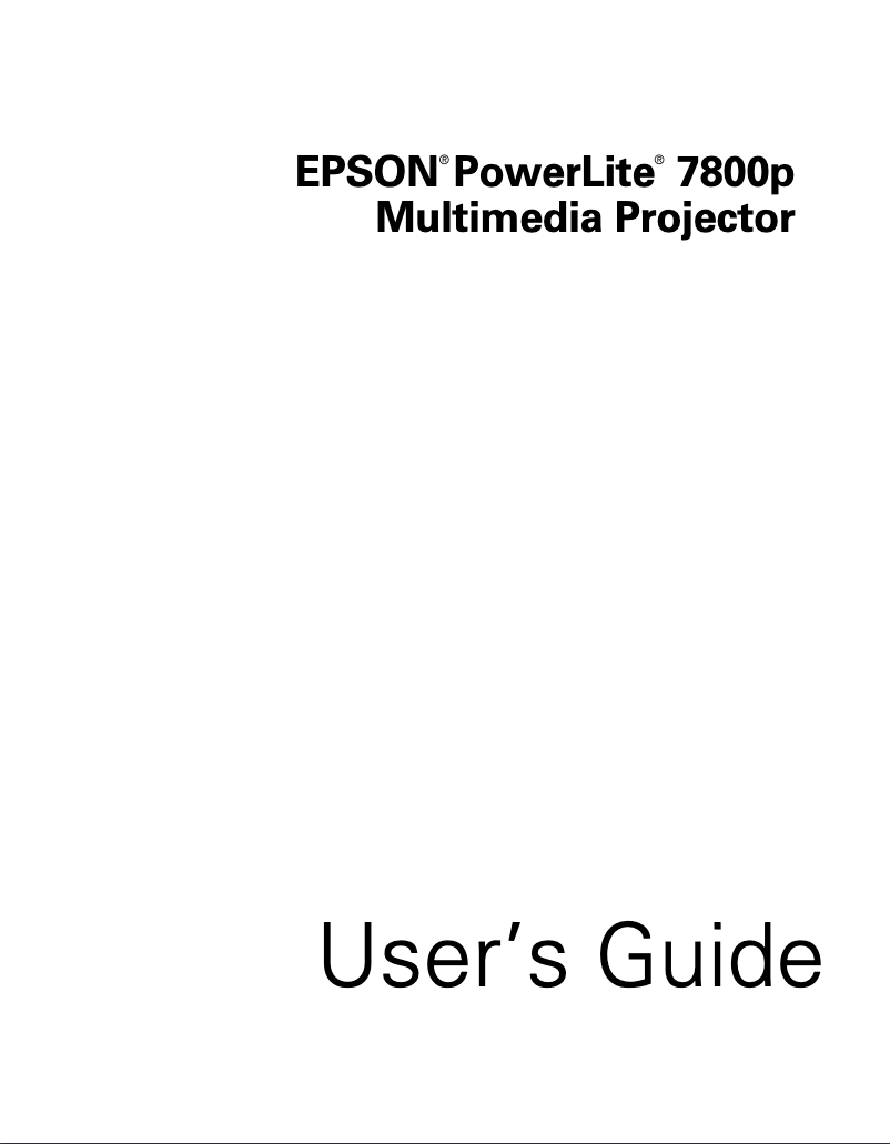 Image de la première page du manuel de l'appareil PowerLite 7800p
