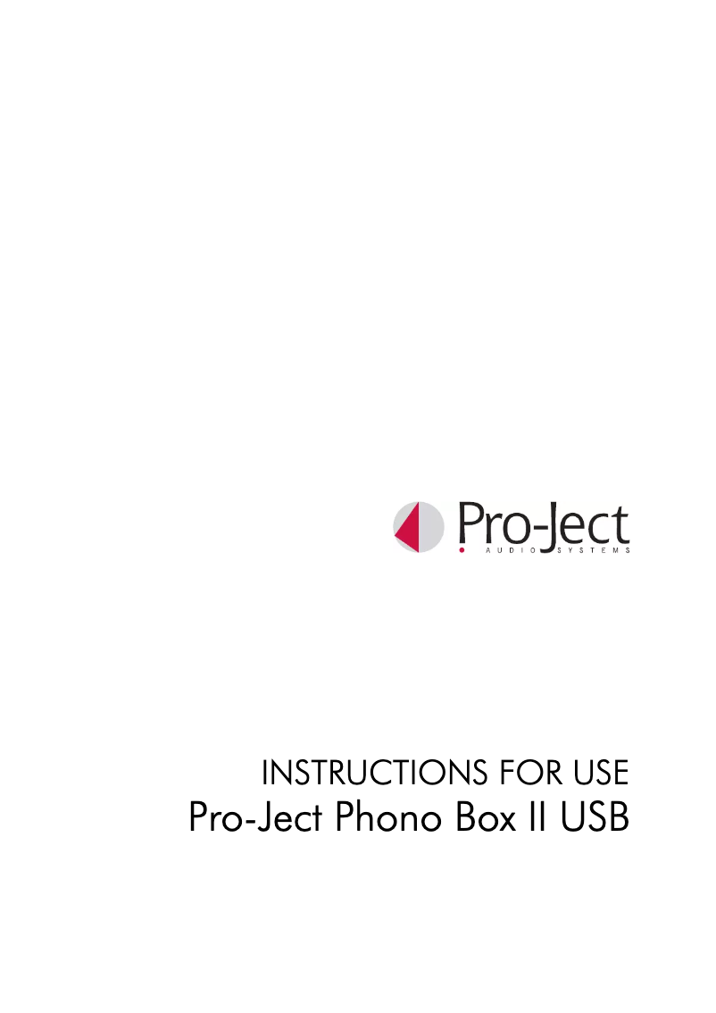 Page n°1 - Manuel utilisateur Pro-Ject Phono Box II USB