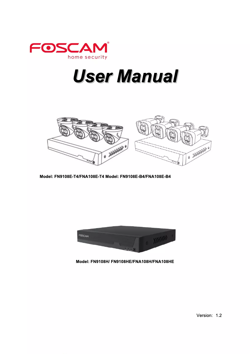 Page 1 de la notice Manuel utilisateur Foscam FN9108H