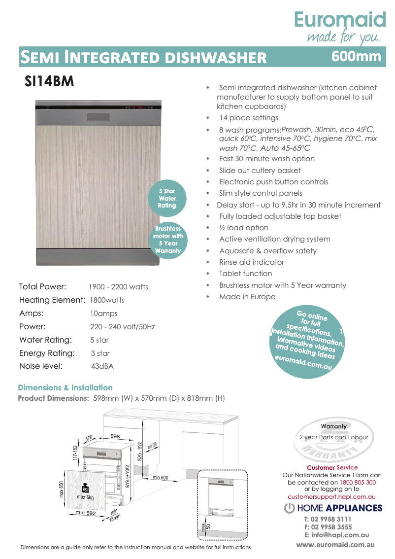 Image de la première page du manuel de l'appareil SI14BM