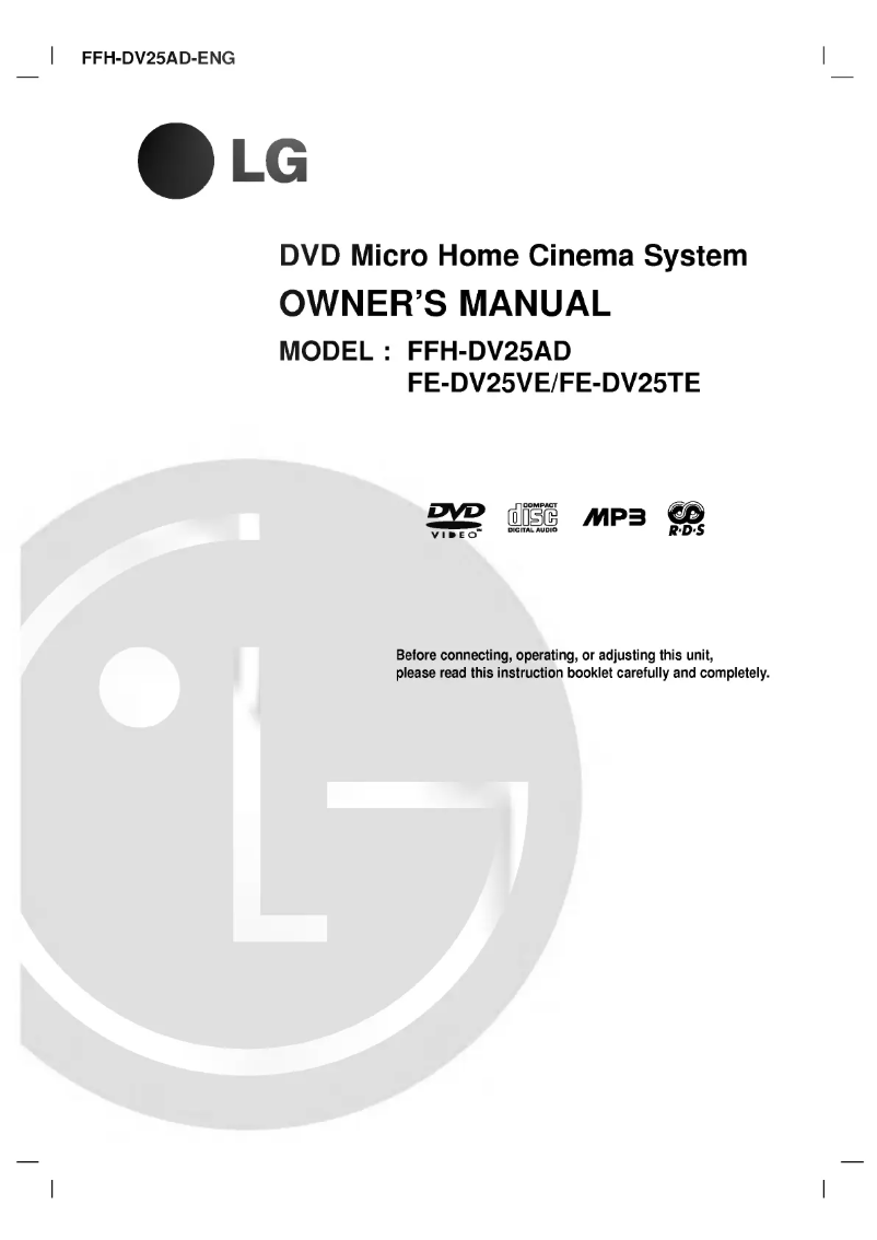Image de la première page du manuel de l'appareil F-DV25
