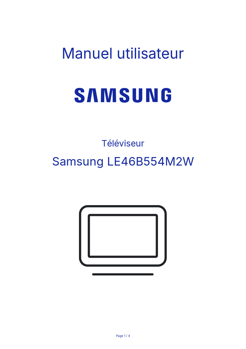 Page n°1 - Manuel utilisateur Samsung LE46B554M2W
