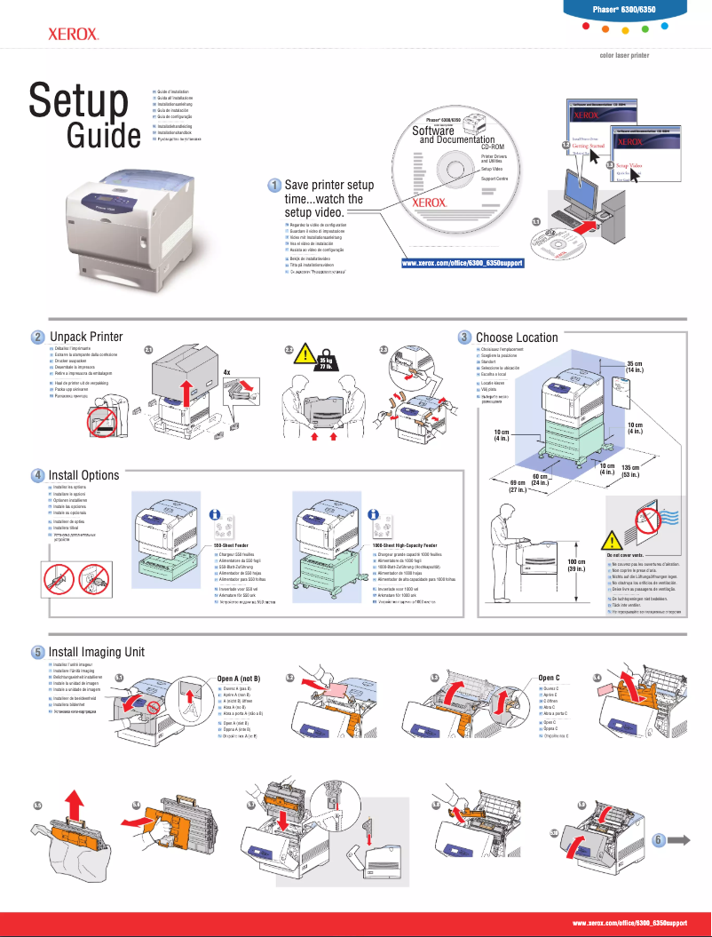 Page n°1 - Guide d'installation Xerox Phaser 6300
