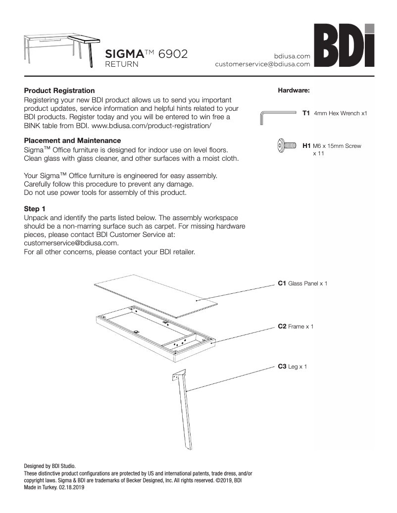 Page n°1 - Manuel utilisateur BDI Sigma 6902