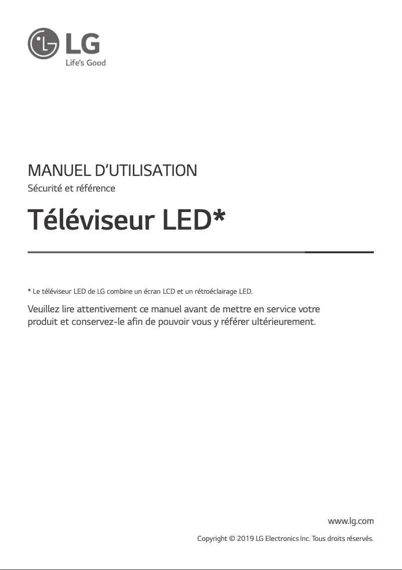 Page n°1 - Manuel utilisateur LG 49SM8600PVA