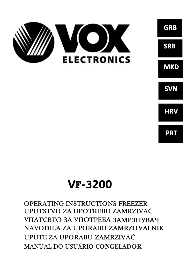 Page 1 de la notice Manuel utilisateur VOX VF3200