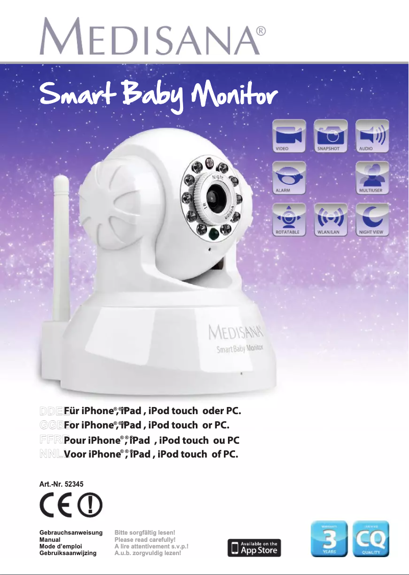 Page 1 of the manual User Manual Medisana Smart Baby Monitor 52345