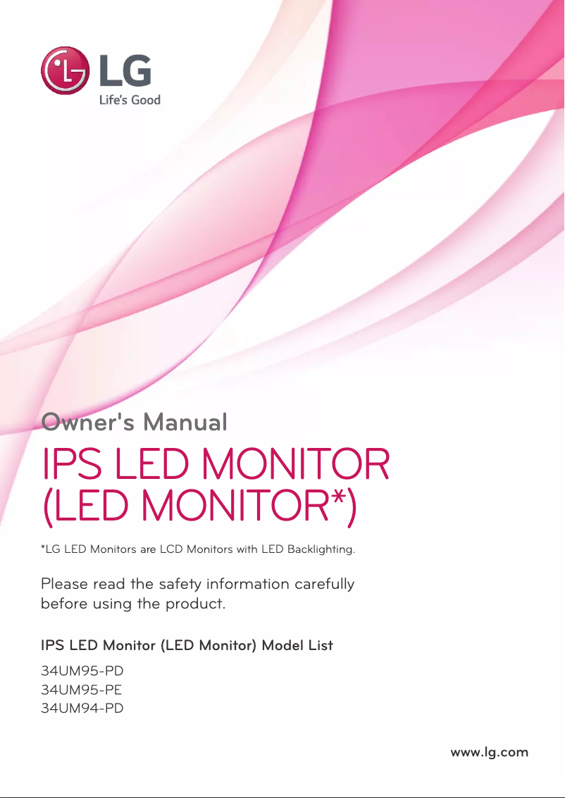 Page n°1 - Manuel utilisateur LG 34UM94C-P