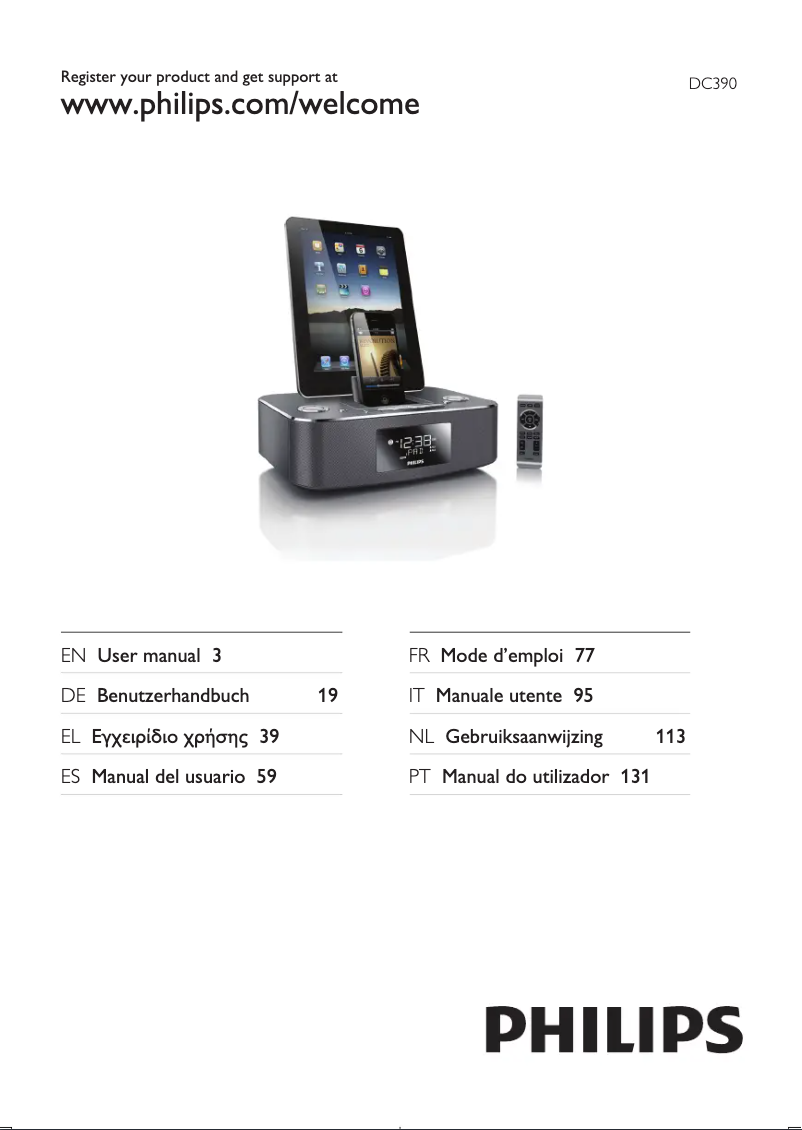 Page n°1 - Manuel utilisateur Philips DC390