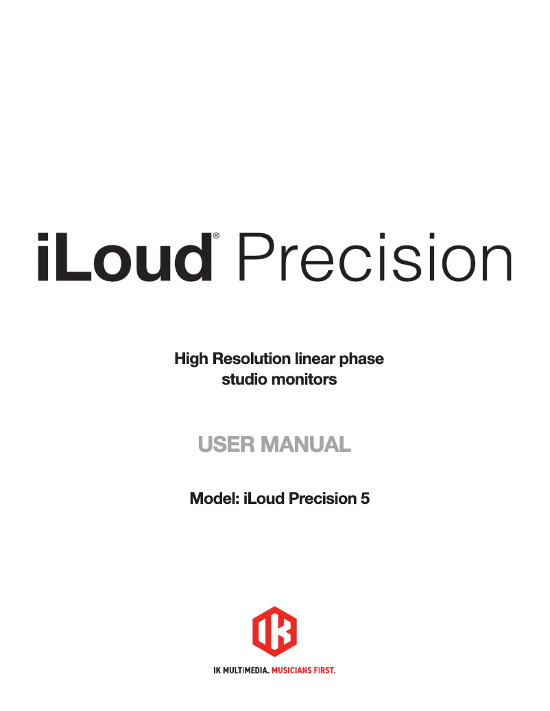 Page n°1 - Manuel utilisateur IK Multimedia iLoud Precision