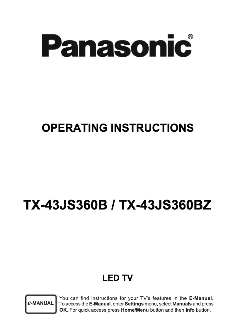 Página 1 del manual Manual de usuario Panasonic TX-43JS360B