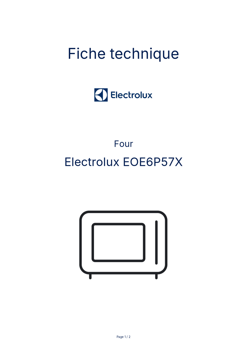 Image de la première page du manuel de l'appareil EOE6P57X