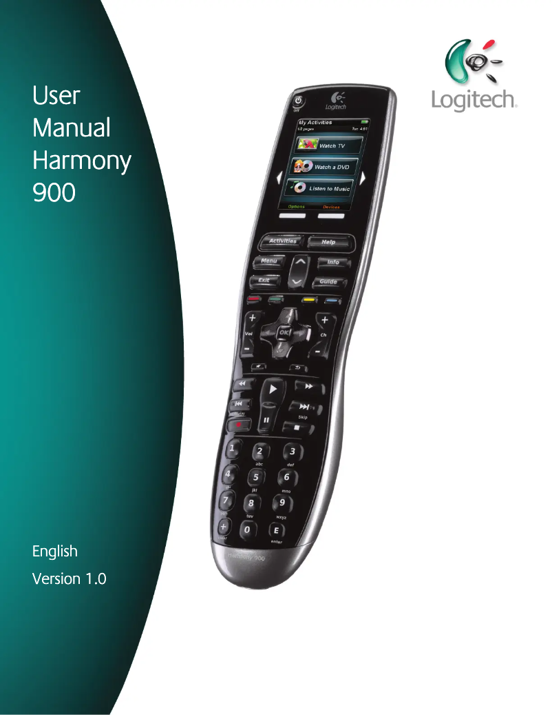 Page 1 de la notice Manuel utilisateur Logitech Harmony 900