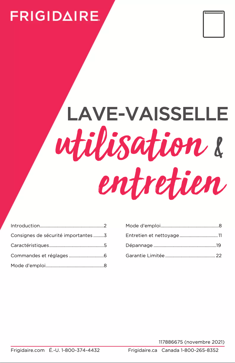 Page n°1 - Manuel utilisateur Frigidaire FPID2498SF