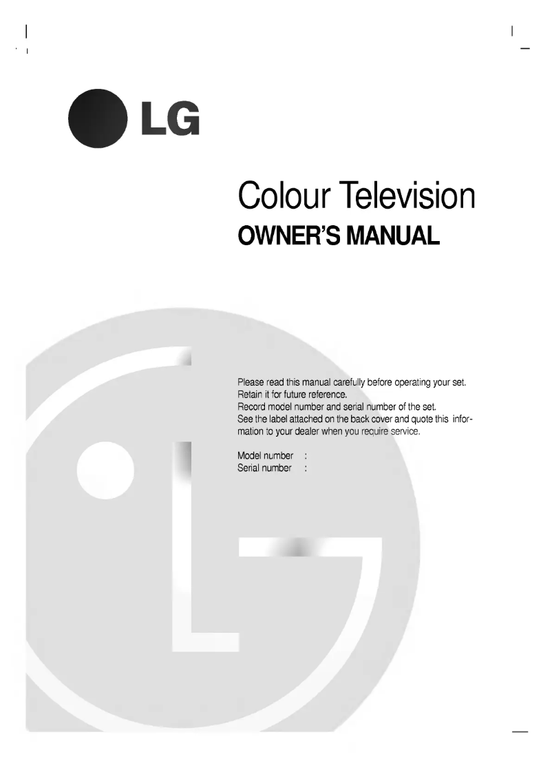 Page n°1 - Manuel utilisateur LG RT-49NA11